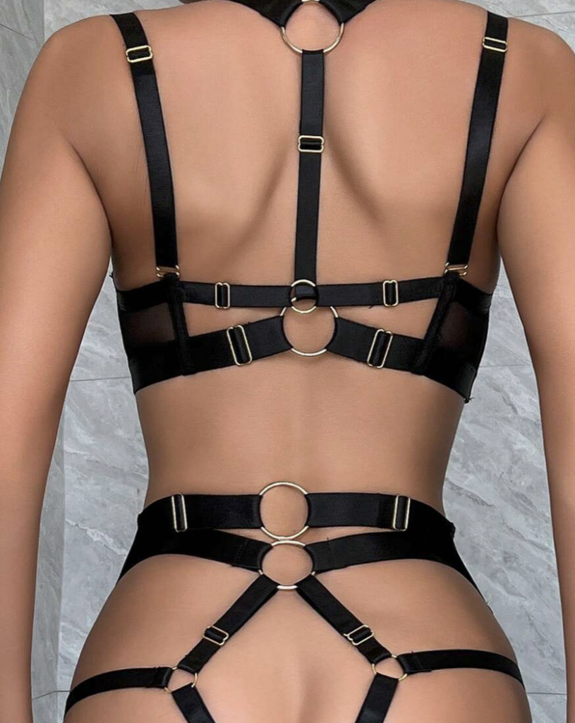 5 Piece Strappy Set - Black - Large